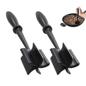 Heat Resistant Food Grade Kitchen Utensils Items Non-stick Handle Cooking Tool Beef Hamburger Chopper Kitchenware Meat Masher