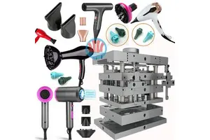 Custom Abs Hairdryer Plastic Handheld Enclosure Manufacture Injection Plastic Abs Parts Molding Injection Shell for Industrial