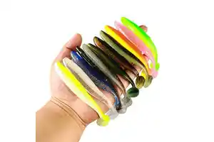 High Quality 4.2g 10 Colors Soft Plastic Fishing Lure T Tail Soft Bait Paddle Tail Soft Plastics Lure